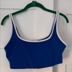 Splits59 Cait Rigor Bra Blue with White piping.